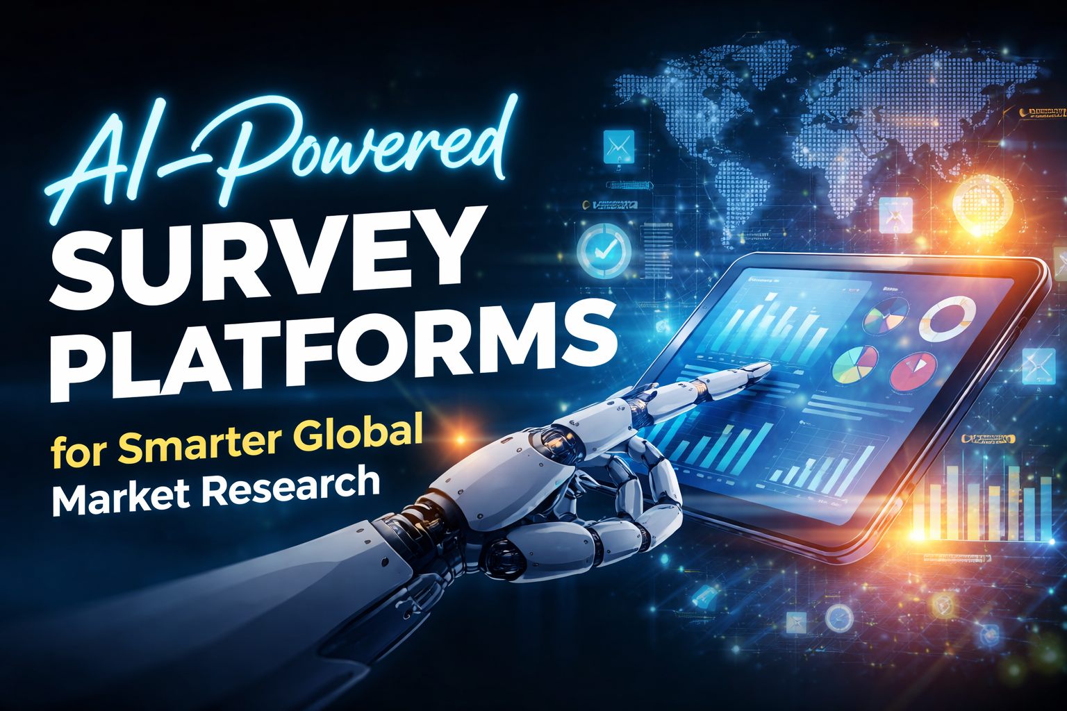 AI-powered survey platforms for global market research with automation and data analytics dashboard
